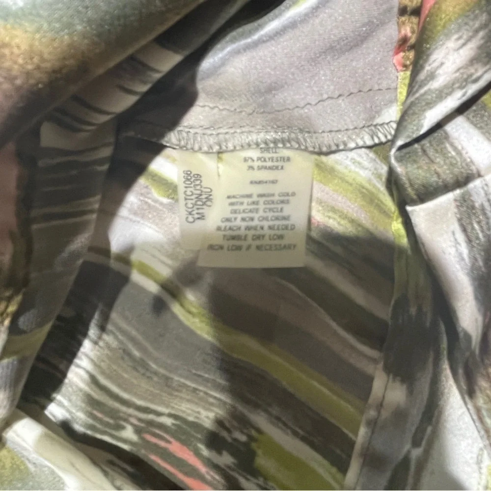 Calvin Klein Multi-Color Pleated A Line Midi Skirt Size 6 - Picture 9 of 10